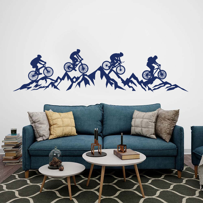 Grand autocollant mural en vin - Mountain Biking For Kids avis et prix